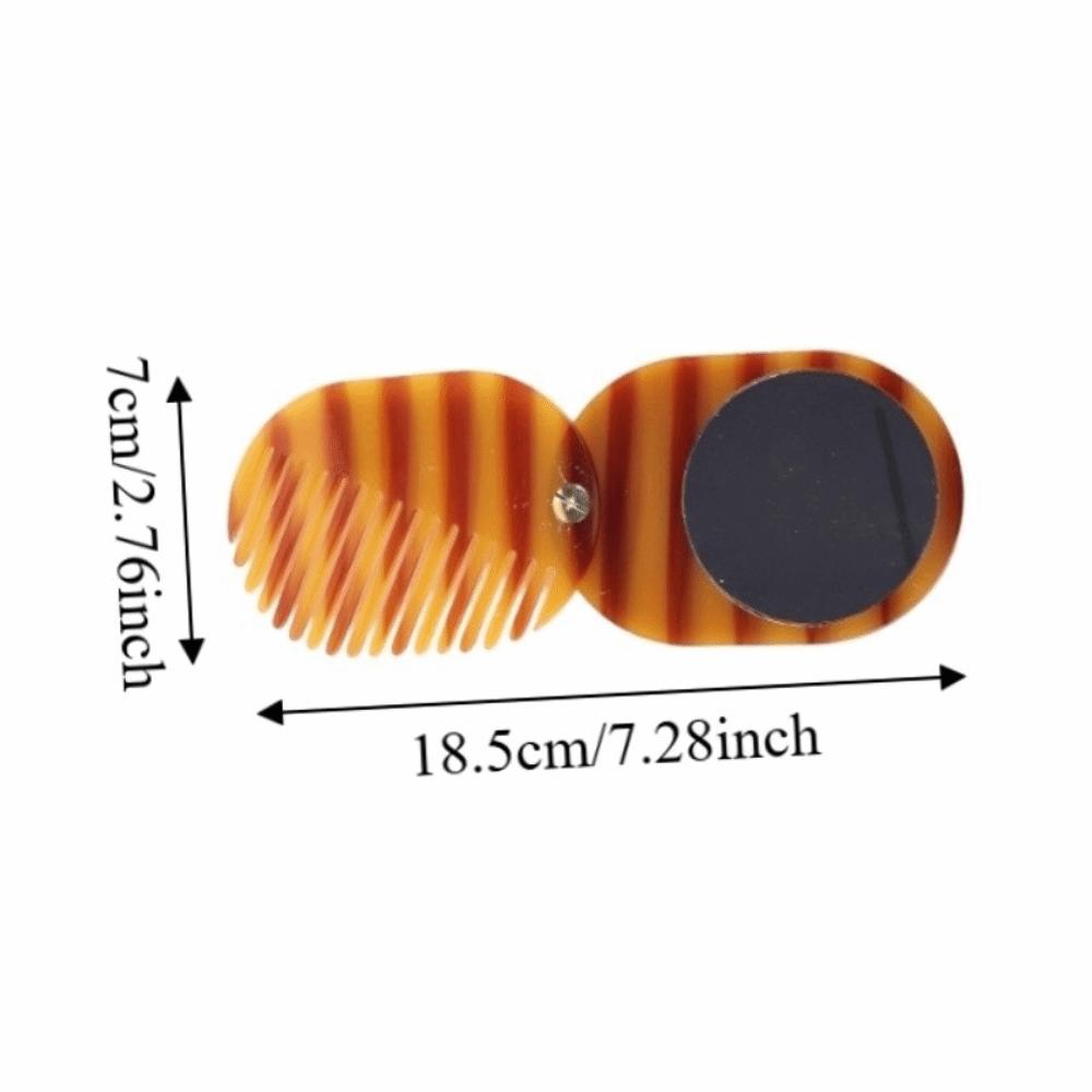 Anti-Static Folding Hair Brush Mini Acetate Makeup Mirror Portable 2-in-1 Comb Mirror  Student Use