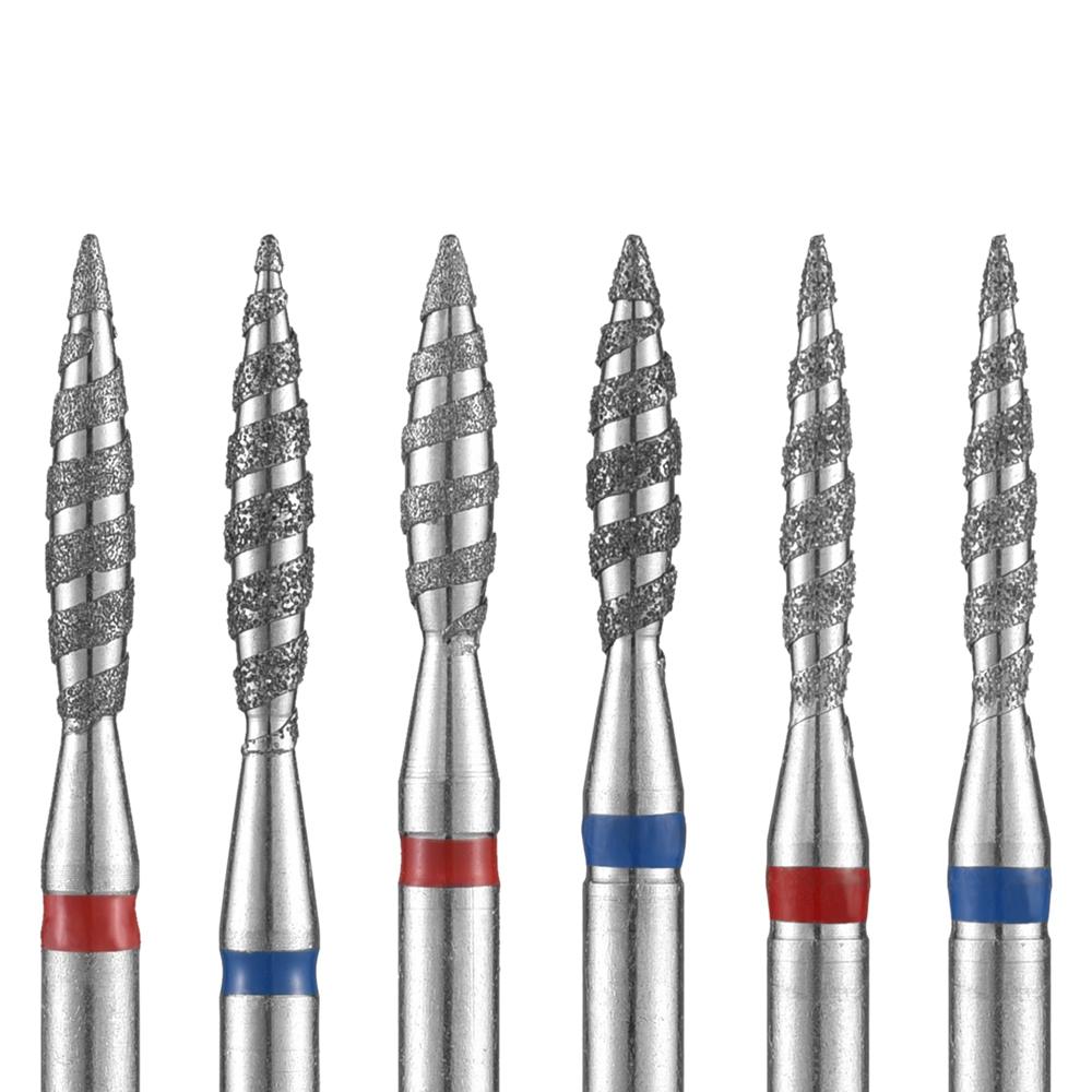 Tornado Flame Diamond Nail Drill Bit Milling Cutters Pedicure Diamond Burrs for Electric Polisher Accessories Tools