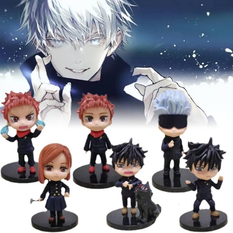 Kaisen Jujutsu 6pcs Figurine Anime Model Cake Ornament Festival Garnish Xmas