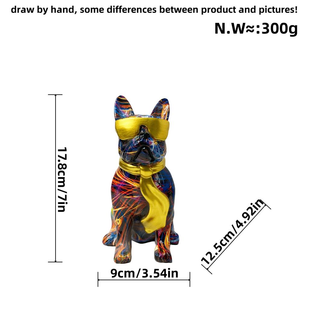 Simple Colorful Tie Dog Ornaments Living Room Entrance Desk Resin Crafts Home Decoration Supplies