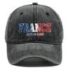 Sun Hat With "FRANCE" "ALLEZ LES BLEUS" Flag Printed , Adjustable Baseball Hat Slouchy Solid Color Retro Cozy Man's Cap