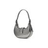 New CHARLES&KEITH PU Crescent Bag, Shoulder Bag Small Women's Noir Black/Chalk White/Cognac Light Umber/Pewter Tin Gray CK2-50271205