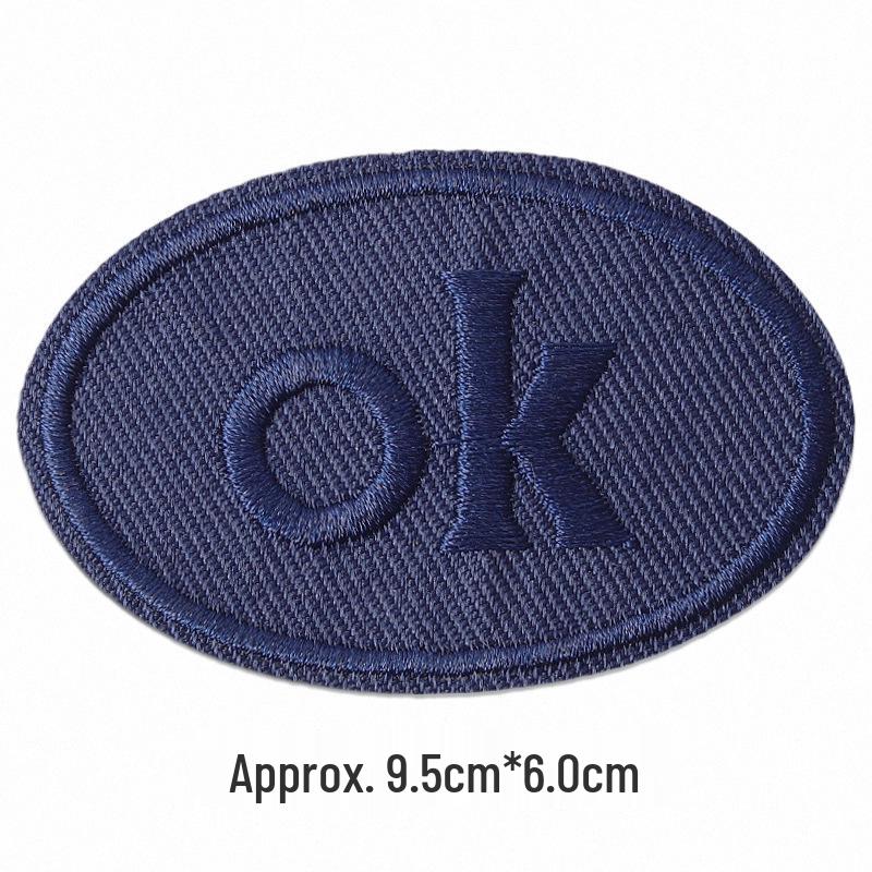 Self-Adhesive Embroidery Cloth Patches for Jackets & DIY Decor - OK Letter Accessory Stickers