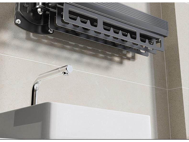 Retractable No-Punch Clothes Drying Rack for Indoor/Outdoor Use