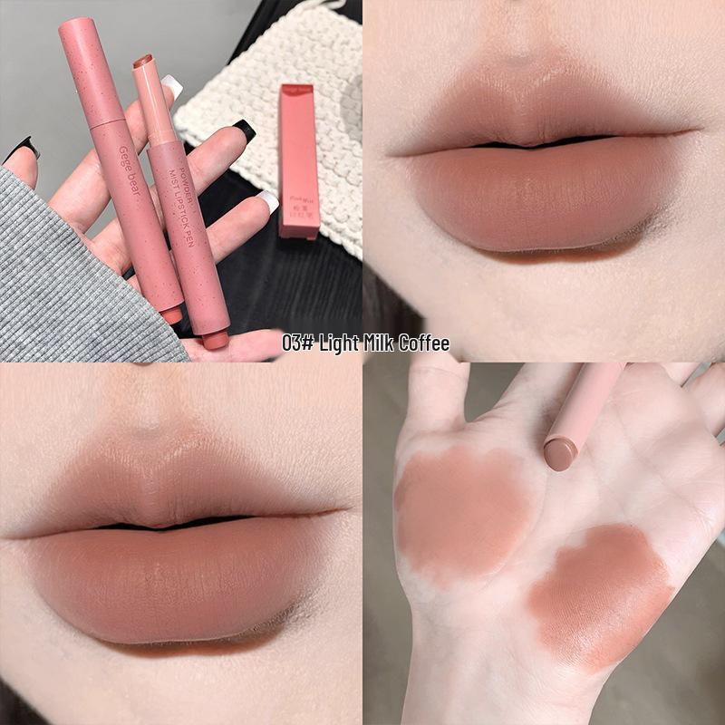 Gege Bear Long-Lasting Matte Lip Mud - Soft Nude Pigmented Lipstick Gloss