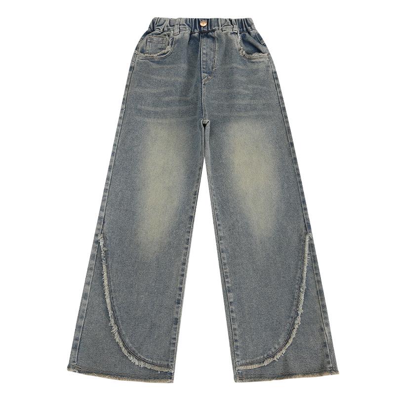 Herbst 2025 Mädchen Wide-Leg Jeans für 7-16 Jahre - Lockerer, Straight-Leg Schnitt