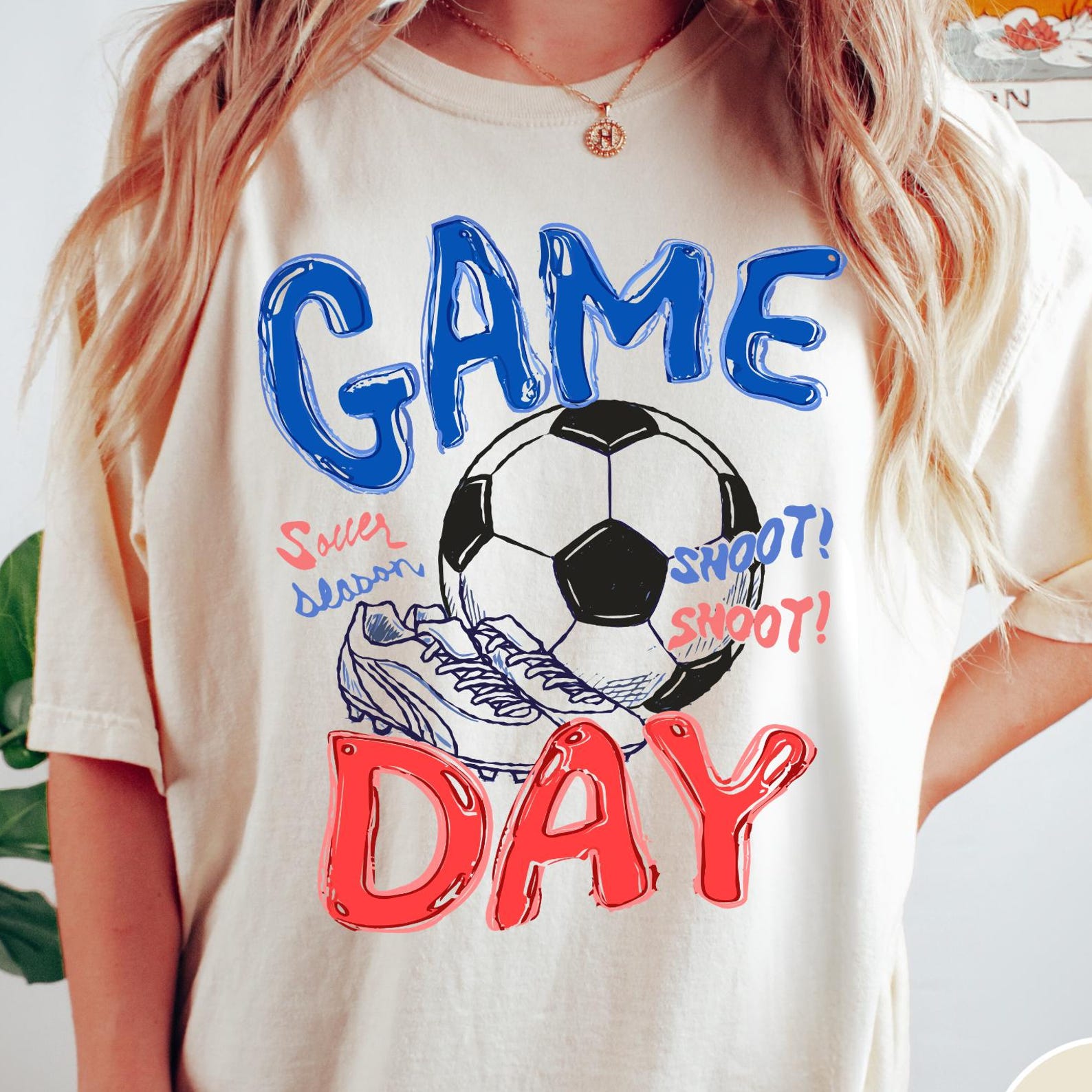 Soccer Game Day Comfort Colors® T-Shirt, Gameday Doodle Soccer Tee, Trendy Women s Soccer Shirt, Sports Mom Shirt, Game Day Tee 4XL