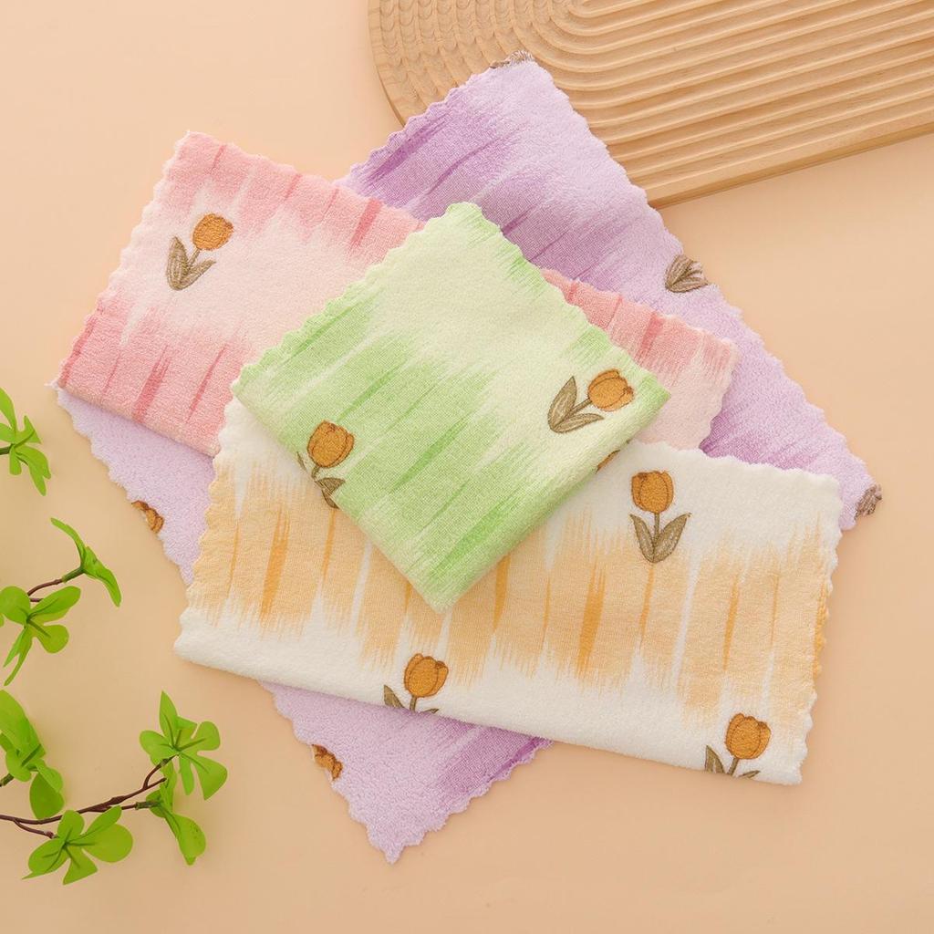 Coral Fleece Absorbent Kitchen Dishcloth - Small, Thick, Easy-to-Use Hand Towel for Dishwashing