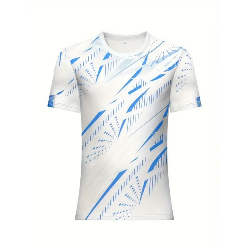 Simple Quick Dry Sports T Shirts For Men Summer Short Sleeve Fashion 3D Printed Gym T-shirts Loose Breathable Crew Neck Tops