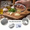 Stainless Manual Garlic Press with Handle, Easy To Use Garlic Mincer and Crusher for Kitchen