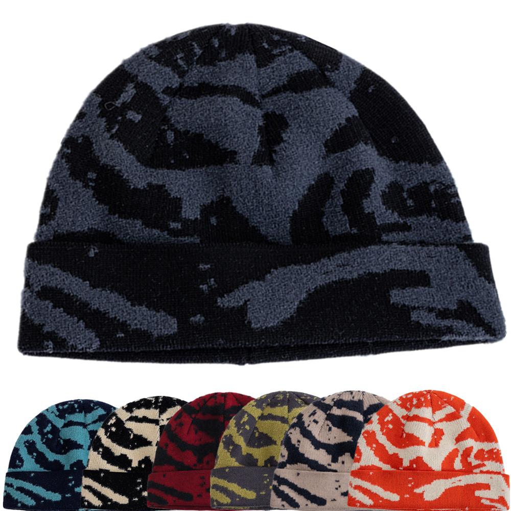 New Unisex Outdoor Skull Cap Fashion Geometric Printing Dandy Winter Hats Sailor Style Hats For Men Women Autumn Ski Beanie Cap
