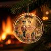 Winter Seasonal Ornaments Christmas Acrylic Hanging Ornament, 2D Flat Double Side Printed Tree Santa Snowman Pendant for Window, Festive Holiday Decor