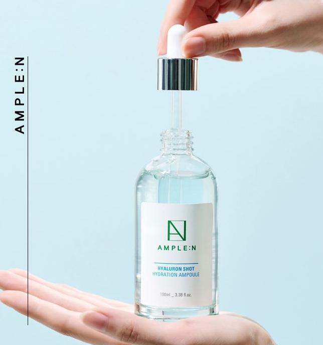 AMPLE:N Hyaluron Shot Ampoule – 100ml / 30ml | 6-Layer Hydration | Moisture-Boosting Serum