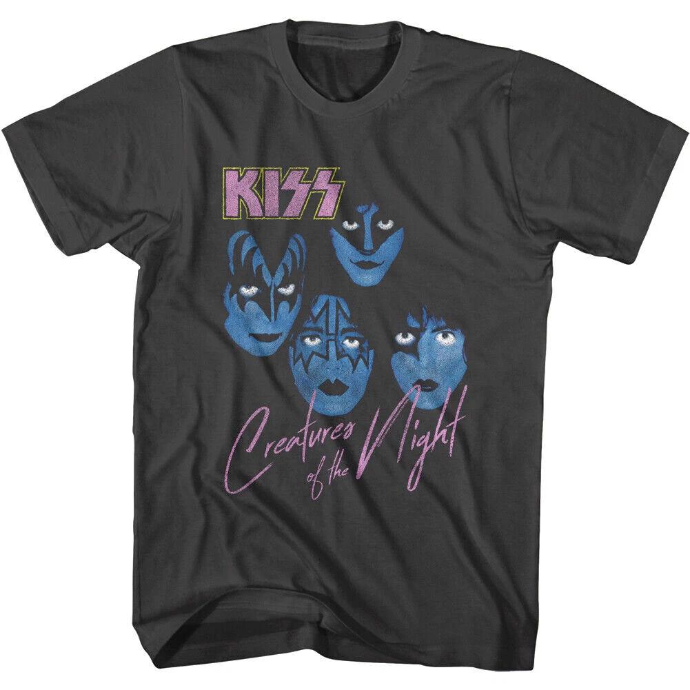 Kiss Creatures of The Night T Shirt Album Cover Art Heavy Metal Rock Band Mens and Womens Same Crew Neck Cotton Tshirt S