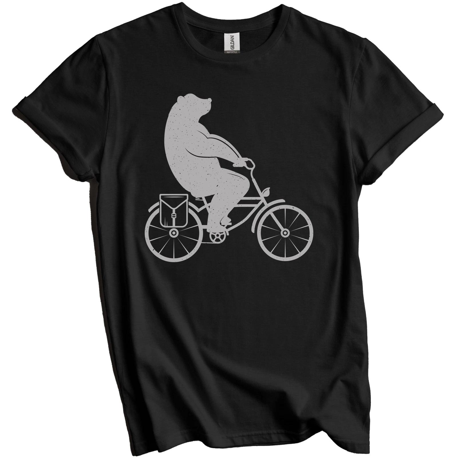 Bear Riding A Bicycle Vintage Retro Style Funny T-Shirt 2XL