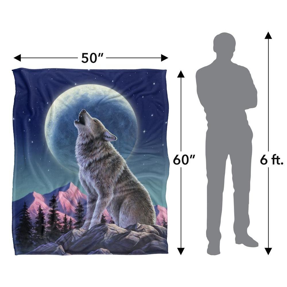 JQ Licensing Jlo Silky Howling Wolf Supersoft Blanket