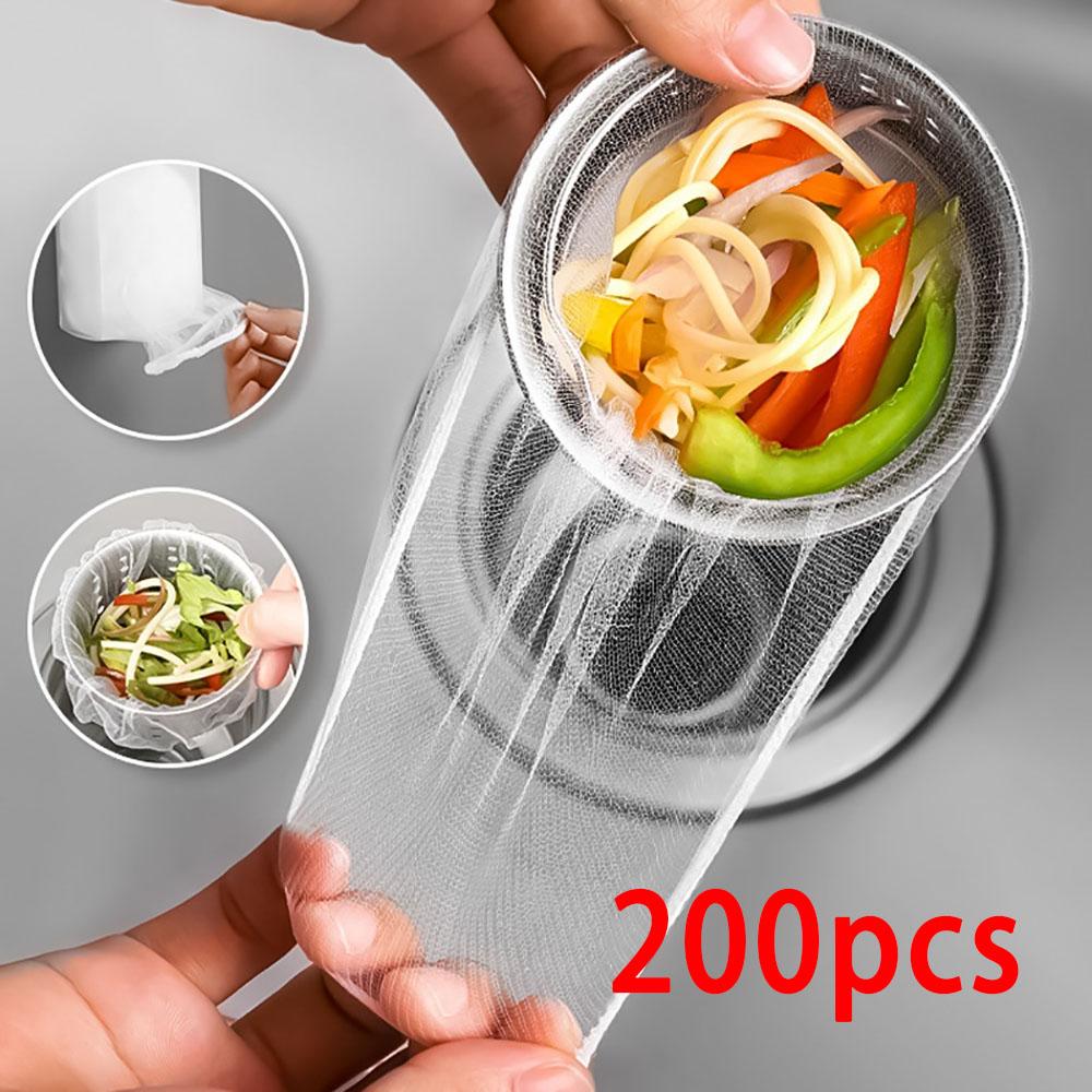 

30-200 шт одноразовый фильтр для кухонной раковины канализационный слив антиблокировочный мусорный мешок бассейн течь сетчатый мешок сетка для раковины мусорная сетка