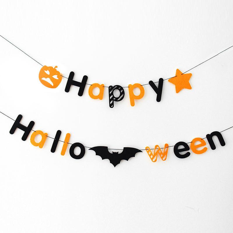 Decorative Banner Halloween Set Made From Soft Fabric For Unique Arrangements Venue