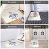 “GOD JUL” Dala Horse Bath Mat – Swedish Christmas Design, Blue/Red Folk Art on Cream, Non-Slip, Machine Washable