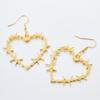 Gothic Vintage Punk Exaggerated Thorns Big Heart Earrings for Women Fashion Hip Hop Band Street Party Jewellery Gift