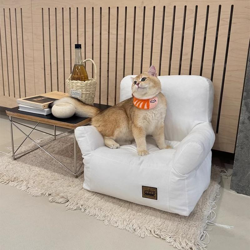 Haustier-Sofa-Bett, abnehmbar und waschbar, Katzensofa & Hundelounge, ganzjährig vielseitige Haustiermöbel, komfortables Plüsch-Katzenhaus