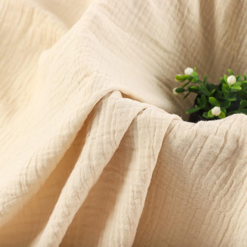 Double Layer Pure Cotton Gauze Crepe Fabric for Postpartum Pajamas and Home Wear