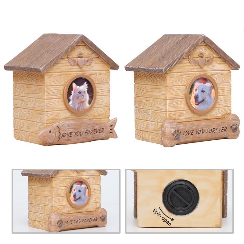 Memorial Urns for Pet Cremation Ashes Box Ashes Container Pet Memory Keepsakes Resin Cats Cremation Box for Small Animal