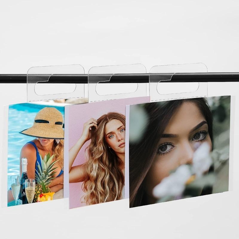 100 Pcs Clear Adhesive Hanging Tabs Hook for Retail Display and Home Use