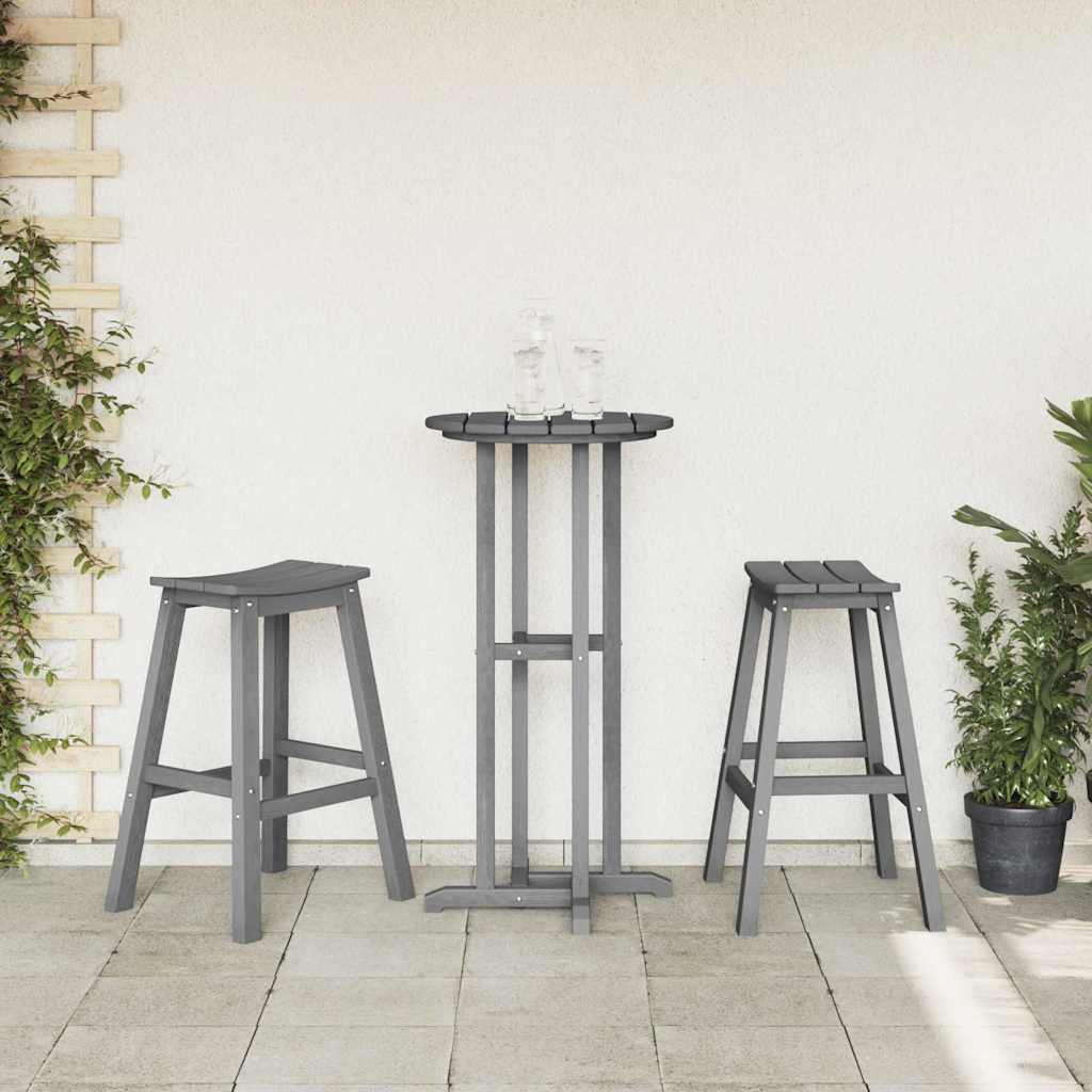 Bar Stool Set of 2 Light Gray 52 x 43 x 73.5 cm HDPE