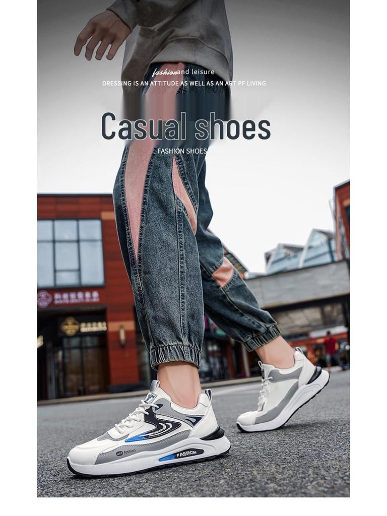 Men's Waterproof Leather Sneakers - Trendy, Versatile, Non-Slip, Soft Sole Casual Running Shoes for Fall