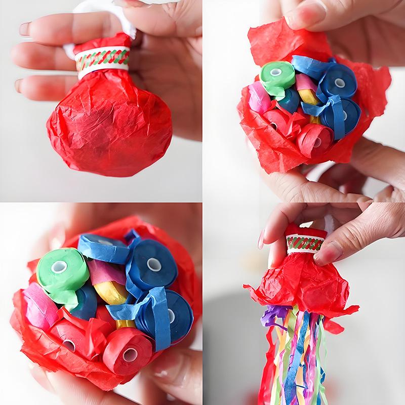 Handheld Ribbon Confetti Poppers - Colorful Wedding & Party Streamers
