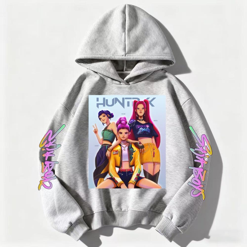 Kpop Demon Hunter Girls Sweatshirt Rumi Mira Zoey Cute Hoodies Kids Autumn /Winter Pullover Children Long Sleeves Clothes Gift