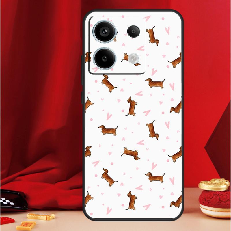 Cartoon Dackel Würstchenhund Handyhülle Für Xiaomi Redmi Note 13 Pro 12 10 9 8 11 Pro 12S 11S 10S 9S 10A 9C 10C 12C 13C