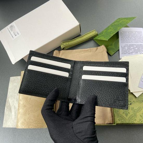 Original Leather "G" Mar Series Wallet: Hot-Pressed Calfskin, Bi-Fold Design with Eight Card Slots.