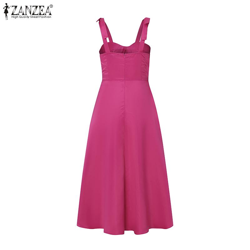 ZANZEA Damekjole med ermeløs stropper og blonder