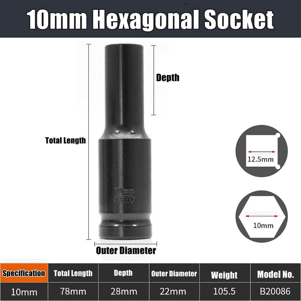 1Pcs 9-32mm Impact Wrench Drive Socket Electric Hex Standard Socket Head Adapter  Tire Removal Tool