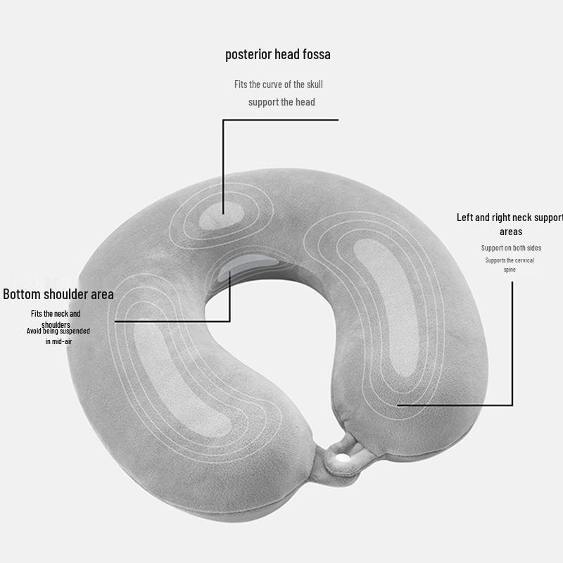 Memory Foam U-Shaped Pillow - Office, Travel Neck Support & Backrest