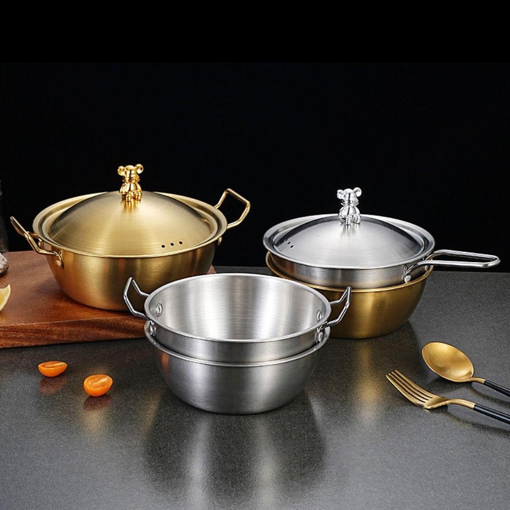 With Lid Instant Noodle Bowl Stainless Steel Snack Bowl Food Container Rice Wine Bowl  Household