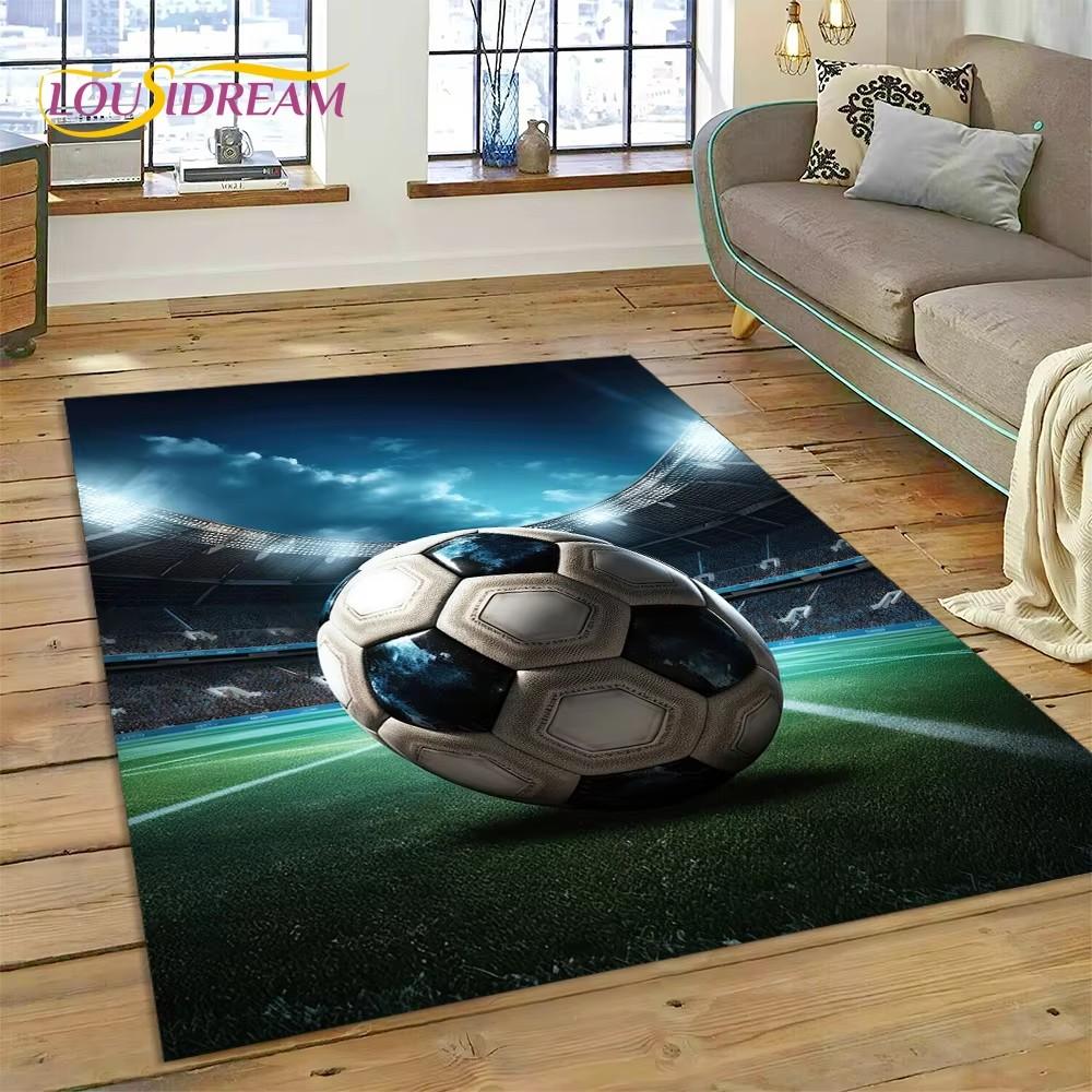 Soccer Football Field Rug Carpet for Living Room Bedroom Home Decor,Floor Mat Non-slip Decoration for Sofa Kitchen Doormat Gifts