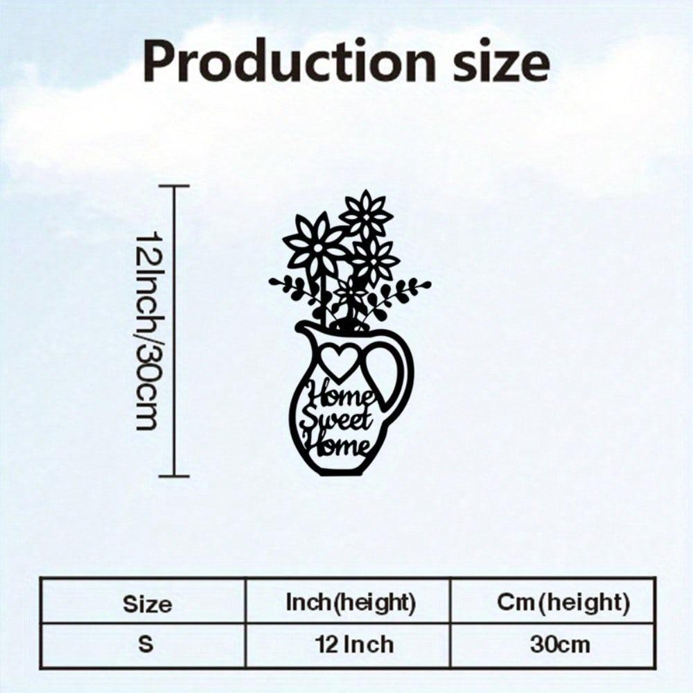 Vintage Iron Wall Art Home Sweet Home Sign Farmhouse Decor Floral Design