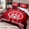 FC St. Pauli Aufdruck Bettwäsche Set Benutzerdefinierter Name Text 1 Bettbezug 2 Kissenbezüge Für Schlafzimmer