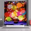 Curtain Shower Christmas With Hook Waterproof Fabric Bathroom Santa Xmas Claus