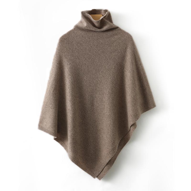 Women Shawl Autumn Winter Turtleneck Pullover Wraps Grace Soft Warm Knitted Sweater Female Clothing Korean Tops