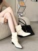 Autumn and winter new pointed thick heel high heel temperament thin French fashion sexy beautiful short boots