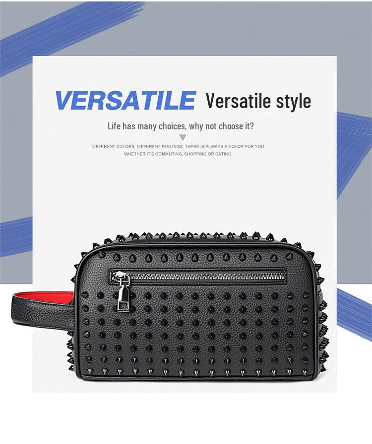 2025 Black Studded Versatile Backpack & Shoulder Bag - Large Capacity, High Quality