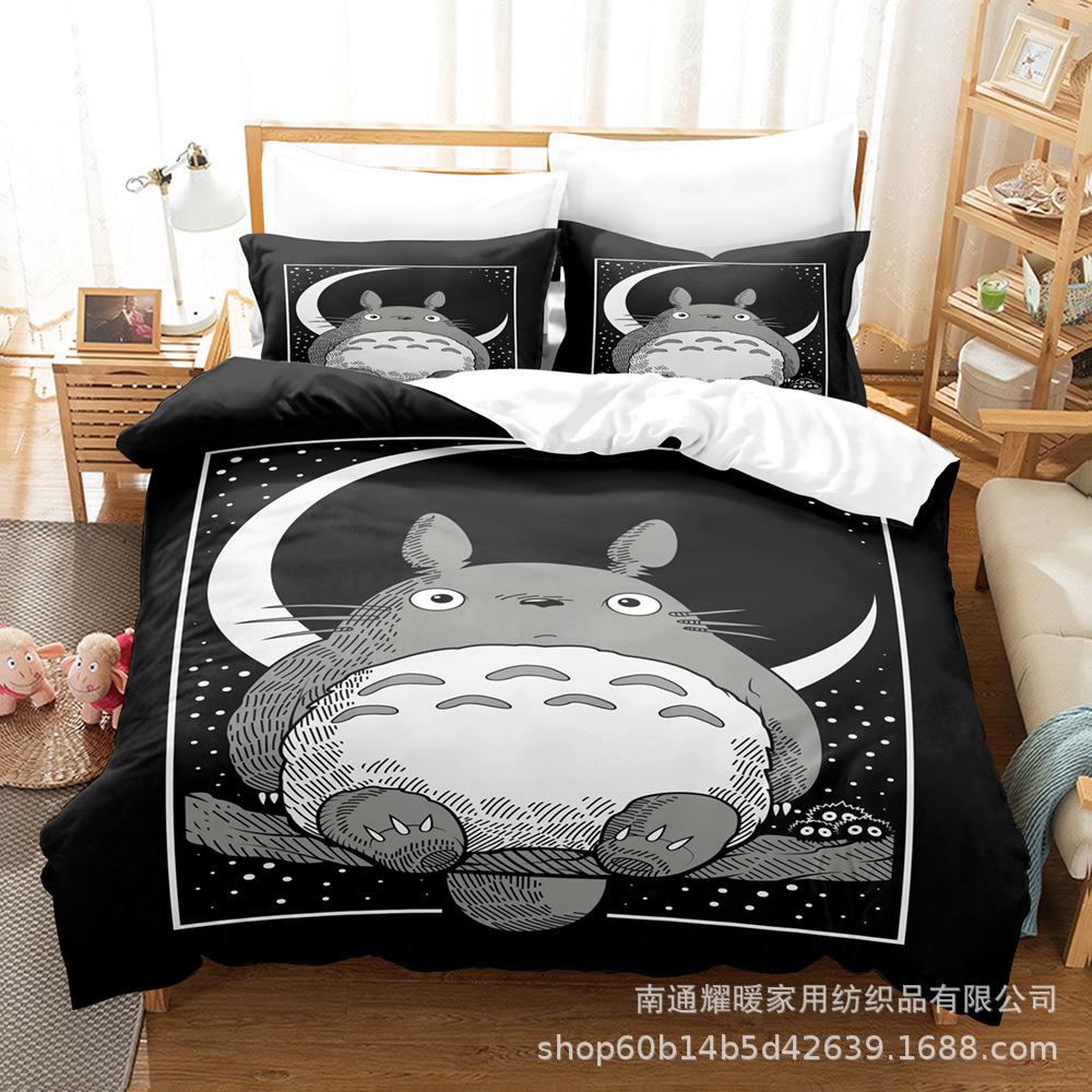 3D Digital Printing Bedding Four-Piece Set Three-Piece Set Chinchilla Bed Sheet Quilt Pillow