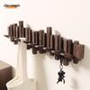 Creative Wooden Wall-Mounted Piano Key Coat Rack with Entrance Hooks