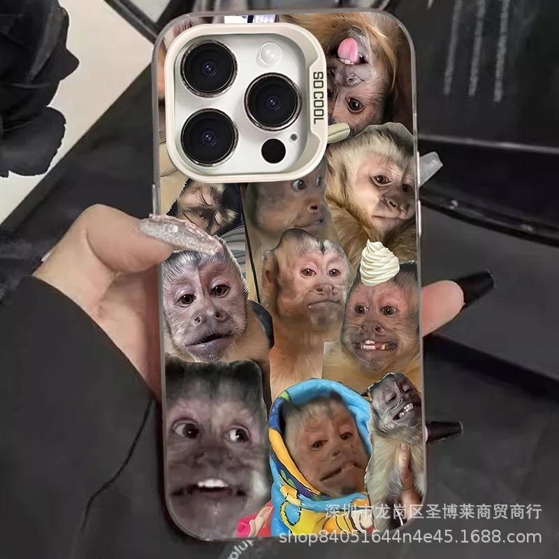Full Screen Monkey Applies To Apple 15 Colored Silver iPhone14Pro Creative 11promax Matte 16 Protective Case 17