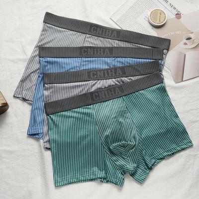 Gestreifte Herren-Boxershorts Atmungsaktive Baumwolle Trend Boxer Sportslips