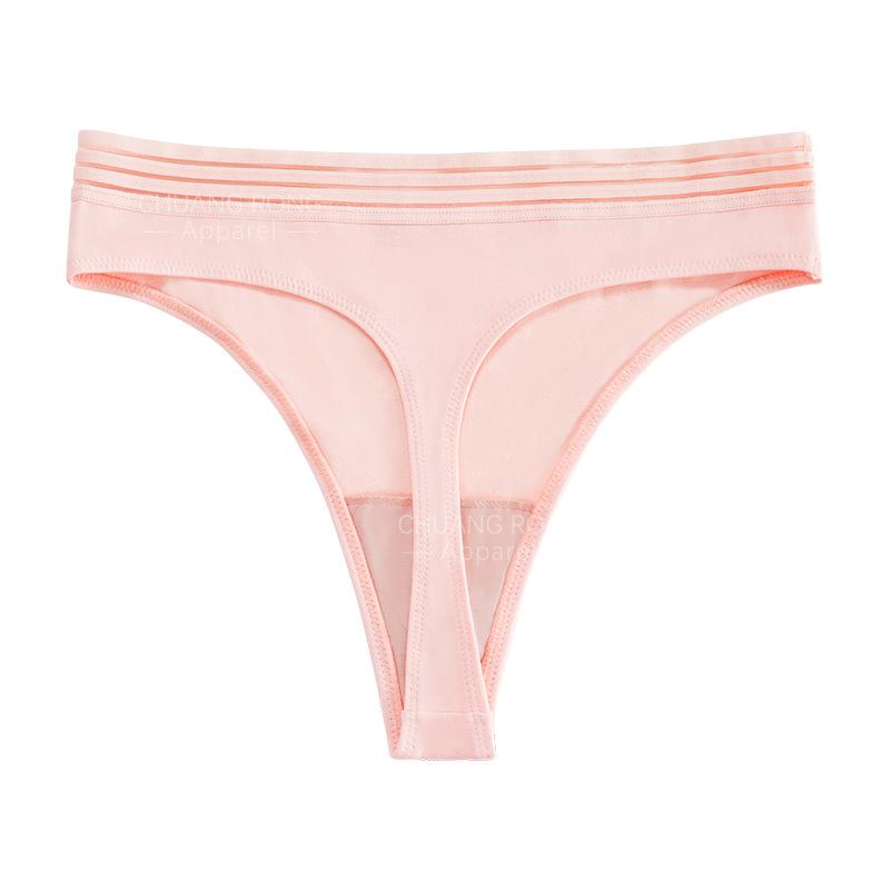 

European and American sexy large-size underwear women s fashion lace waist edge cotton thin breathable invisible sports thong XL